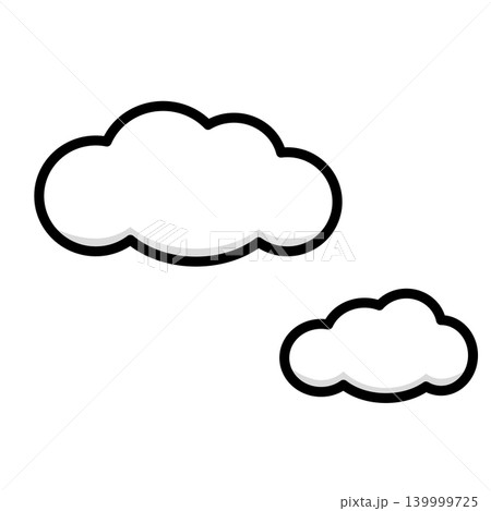 天気予報や空の背景デザインに使いやすいシンプルな雲のイラスト 139999725