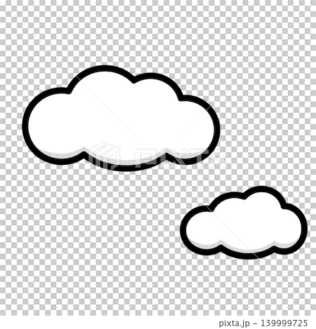 天気予報や空の背景デザインに使いやすいシンプルな雲のイラスト 139999725