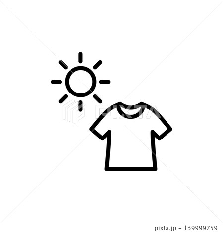Icon showing sunlight used for natural disinfection of items. Icon showing sunlight used for natural disinfection of items. 139999759