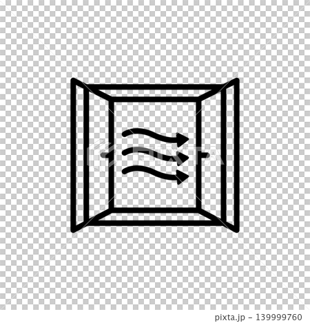 Icon representing the importance of ventilation and fresh air. 139999760