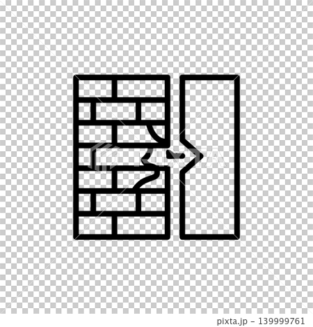 Instructional icon showing how to seal holes to prevent rodent entry. 139999761