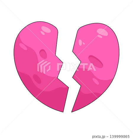 Illustration of broken heart Illustration of broken heart 139999865