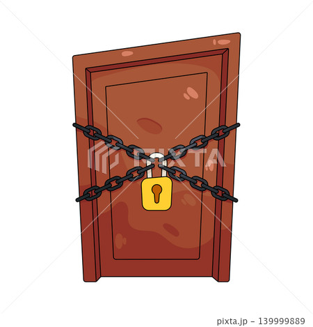 Illustration of blocked door Illustration of blocked door 139999889