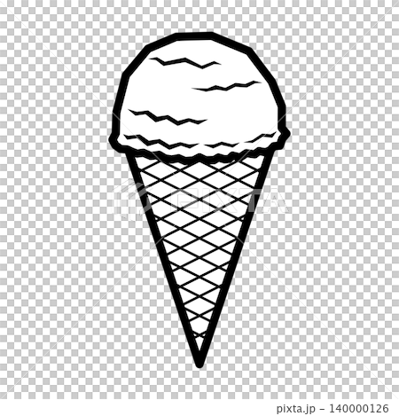 カフェのメニューや夏のイベントに使いやすいシンプルなアイスクリームのイラスト 140000126