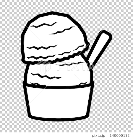 An illustration of a two-scoop ice cream cone in a cup, perfect for cafe menus or summer events. An illustration of a two-scoop ice cream cone in a cup, perfect for cafe menus or summer events. 140000152