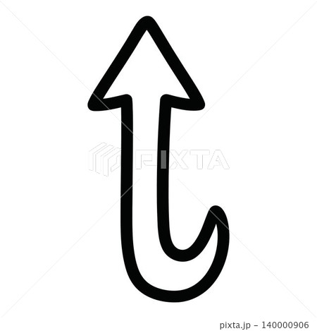Black Hook Arrow Up Icon Fishing Symbol Black Hook Arrow Up Icon Fishing Symbol 140000906