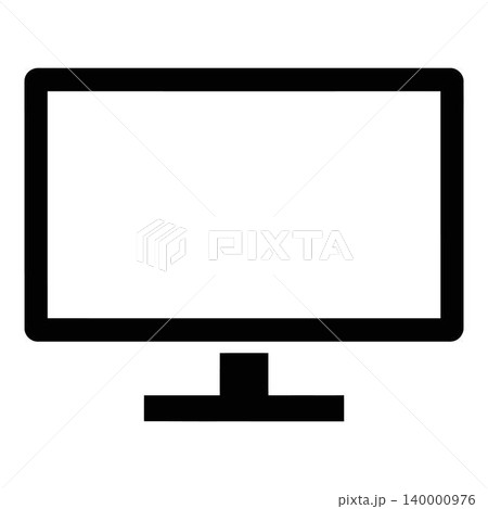 Computer monitor icon with blank screen on white background Computer monitor icon with blank screen on white background 140000976