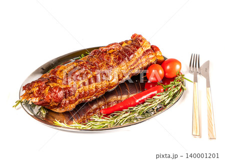 Pork chicken smoked meat breast or turkey serving food background copy space for text organic eating healthy Pork chicken smoked meat breast or turkey serving food background copy space for text organic eating healthy 140001201