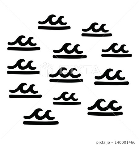 Black wave icon on white background for web design 140001466