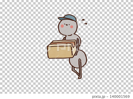 An ant (worker ant) wearing a delivery hat diligently carries a cardboard box as big as itself. An ant (worker ant) wearing a delivery hat diligently carries a cardboard box as big as itself. 140001569