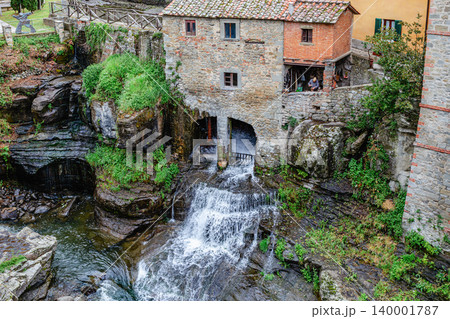 Old mill house in Loro Ciuffenna village, Tuscany, Italy. 140001787