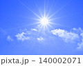 青空と太陽　直射日光　フリースペースイメージ 140002071