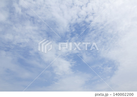 It's a blue sky with fluffy clouds. 140002200