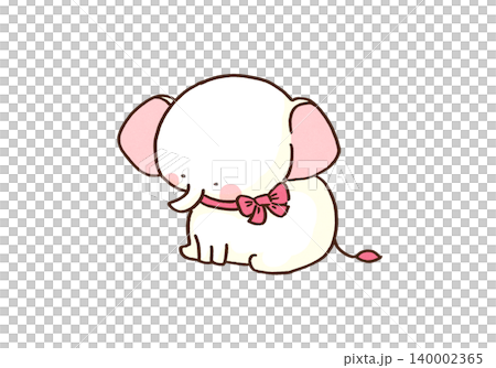 A cute white elephant with a red ribbon around its neck. A cute white elephant with a red ribbon around its neck. 140002365