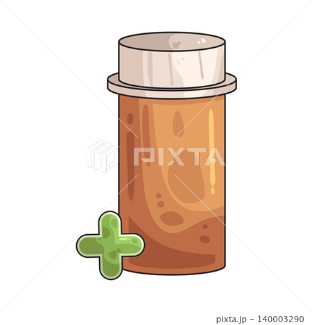 Illustration of Pill Bottle Illustration of Pill Bottle 140003290