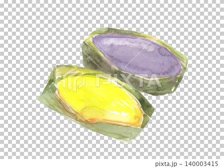 沖縄伝統菓子、鬼餅の水彩イラスト 140003415