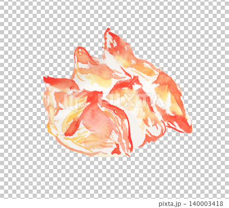 水彩畫描繪了貝殼生魚片 水彩畫描繪了貝殼生魚片 140003418