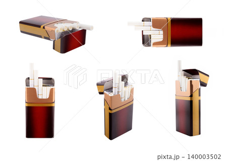 collage of cigarette packs on a white background 140003502