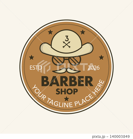 Retro Barber Shop Logo Vintage Badge Emblem.Vector Illustration Retro Barber Shop Logo Vintage Badge Emblem.Vector Illustration 140003849
