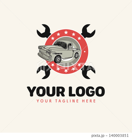 Vintage Automotive Repair Logo Retro Garage Emblem. Vector Illustration Vintage Automotive Repair Logo Retro Garage Emblem. Vector Illustration 140003851