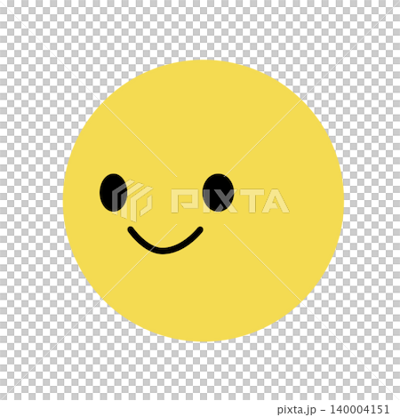 Simple face icon - smiling, facing left - illustration material Simple face icon - smiling, facing left - illustration material 140004151