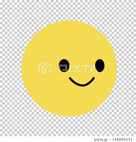 簡單的笑臉圖標，面向右側 - 插圖素材 140004155