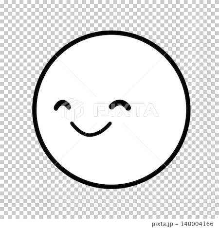 簡單的臉部圖示 - 微笑，面向左側 - 插圖素材 140004166