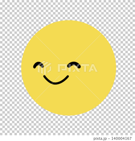 Simple face icon - smiling, facing left - illustration material Simple face icon - smiling, facing left - illustration material 140004167