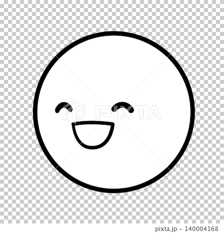 Simple face icon - smiling, facing left - illustration material Simple face icon - smiling, facing left - illustration material 140004168