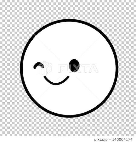簡單的臉部圖示 - 眨眼,面向左側 - 插圖素材 簡單的臉部圖示 - 眨眼,面向左側 - 插圖素材 140004174