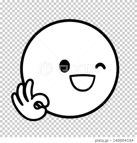 Simple face icon - OK - Right-facing illustration material Simple face icon - OK - Right-facing illustration material 140004184