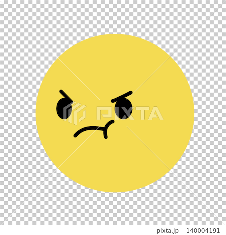 Simple angry face icon, left-facing illustration material. Simple angry face icon, left-facing illustration material. 140004191