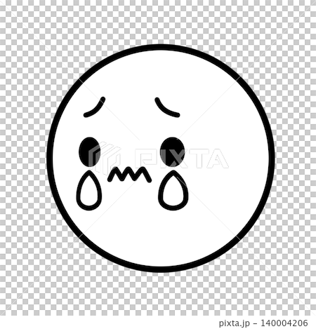 Simple face icon - crying, facing left - illustration material Simple face icon - crying, facing left - illustration material 140004206