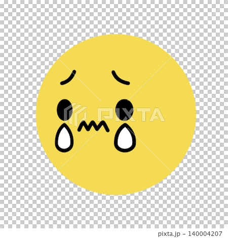 Simple face icon - crying, facing left - illustration material Simple face icon - crying, facing left - illustration material 140004207