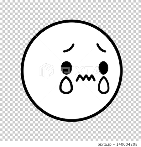 Simple face icon - crying, facing right - illustration material Simple face icon - crying, facing right - illustration material 140004208