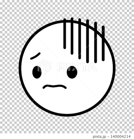 簡單人臉圖示:沮喪,面向左側(插畫素材) 簡單人臉圖示:沮喪,面向左側(插畫素材) 140004214
