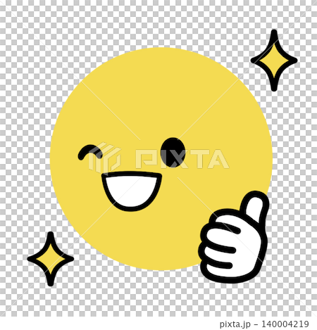 簡單的臉部圖標，「讚」按鈕，面向左側的插圖素材。 140004219
