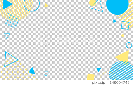 Pop background frame with Memphis pattern (yellow) Pop background frame with Memphis pattern (yellow) 140004743