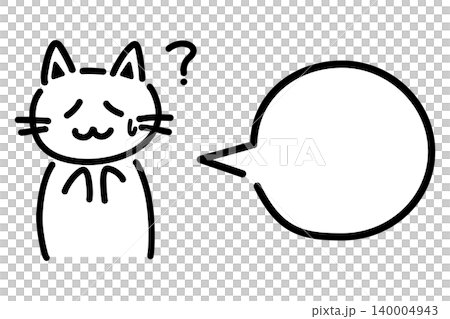 An illustration of a cat with a question mark floating above its head and a round speech bubble. An illustration of a cat with a question mark floating above its head and a round speech bubble. 140004943
