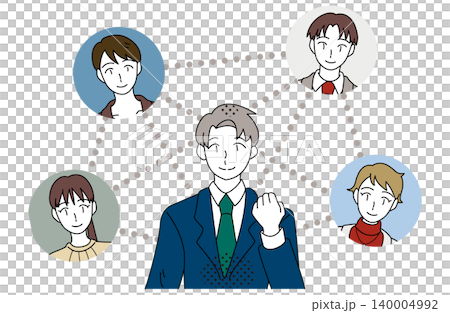 Network illustration of business leaders and team members 140004992