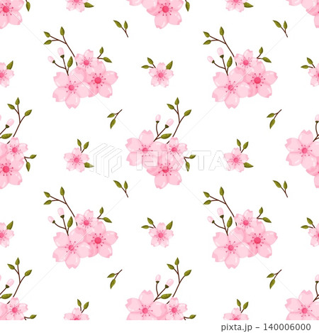 Pink Cherry Blossom Large Flowers Seamless Pattern Pink Cherry Blossom Large Flowers Seamless Pattern 140006000
