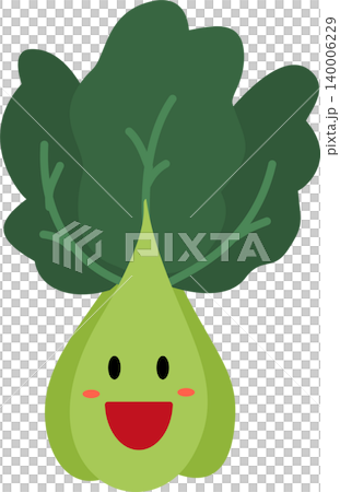 Bok choy lettuce cartoon flat style illustration with cute face Bok choy lettuce cartoon flat style illustration with cute face 140006229