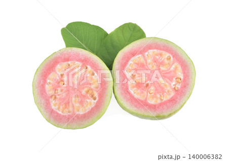 Pink Guava fruit isolated on white background 140006382