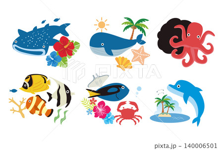 海の生き物 シンプル可愛い 海の生き物 シンプル可愛い 140006501