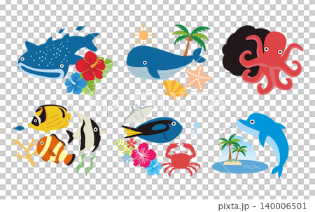 海の生き物 シンプル可愛い 海の生き物 シンプル可愛い 140006501