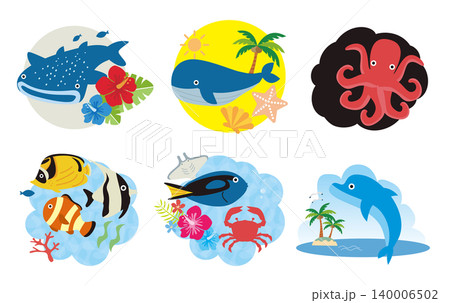 海の生き物　シンプル可愛い 140006502