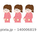 妊娠中のお腹の変化、お腹がだんだん大きくなるイラスト 140006819