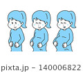 妊娠中のお腹の変化、お腹がだんだん大きくなるイラスト 140006822
