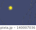 月明かりと植物の静かな夜　シンプル背景 140007036