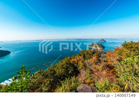 【瀬戸内海国立公園】晩秋の大崎山園地からの風景5 香川県坂出市 【瀬戸内海国立公園】晩秋の大崎山園地からの風景5 香川県坂出市 140007149